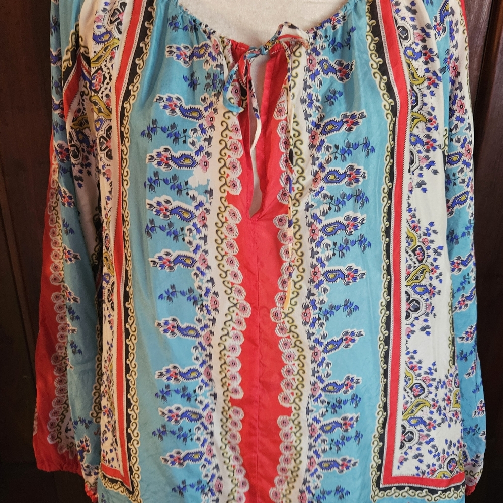 Johnny was colorful, silky, oversized top